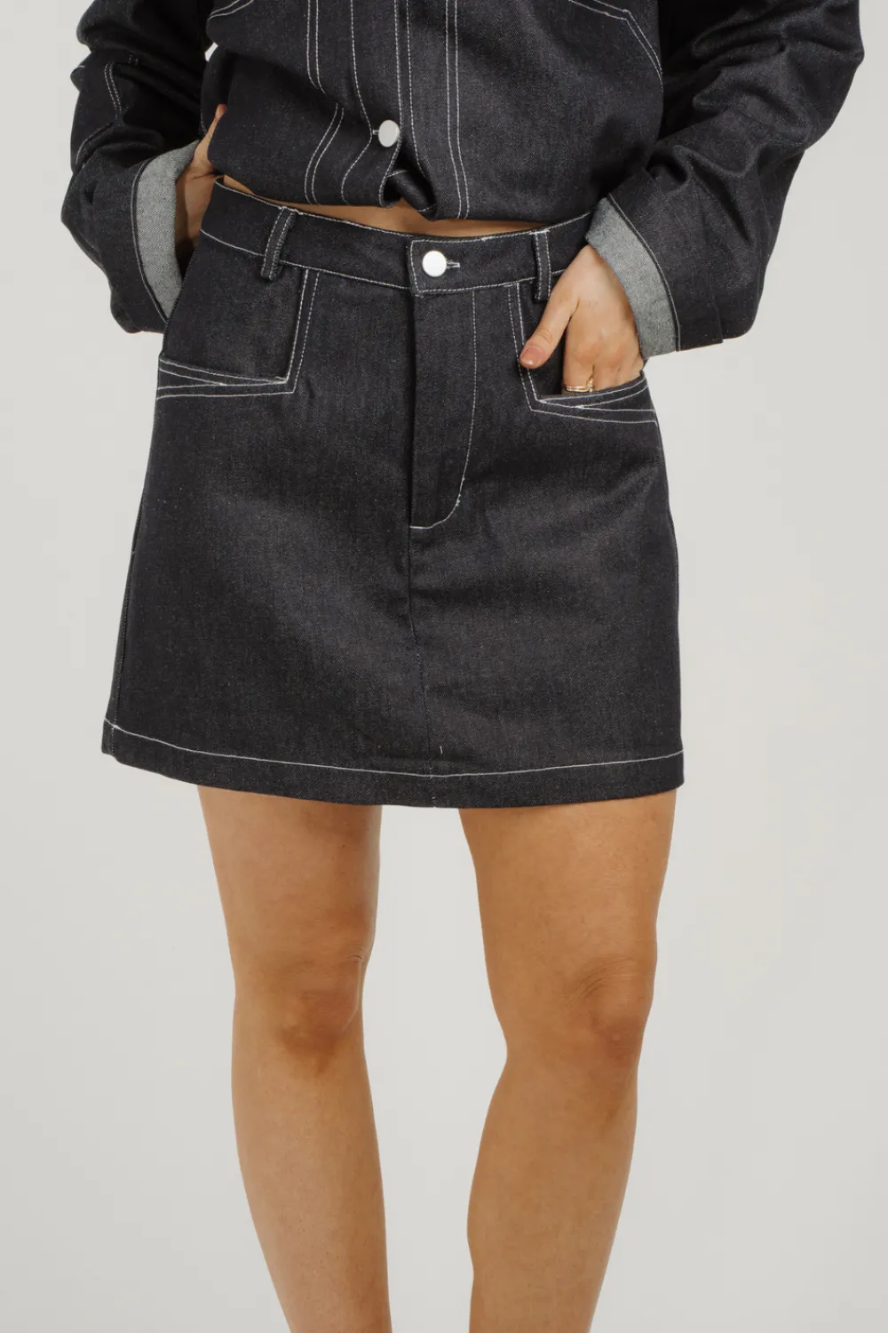 The Walk in Wardrobe Skirts & Skorts>Elsa Denim Skirt In Dark Wash