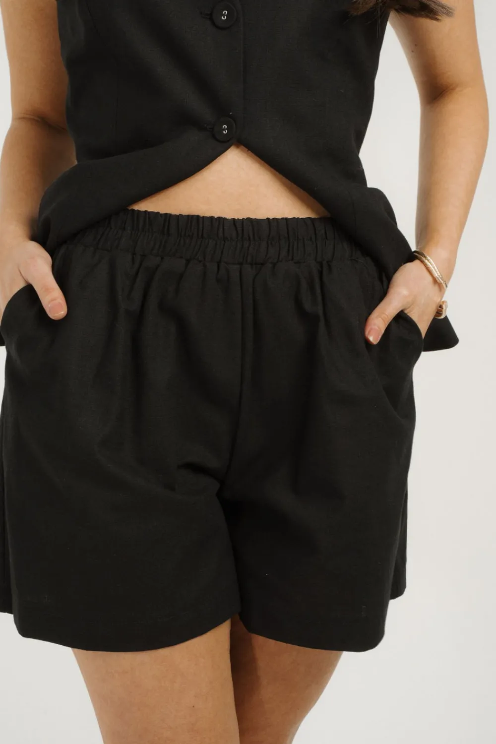 The Walk in Wardrobe Shorts>Erica Cotton Shorts In Black