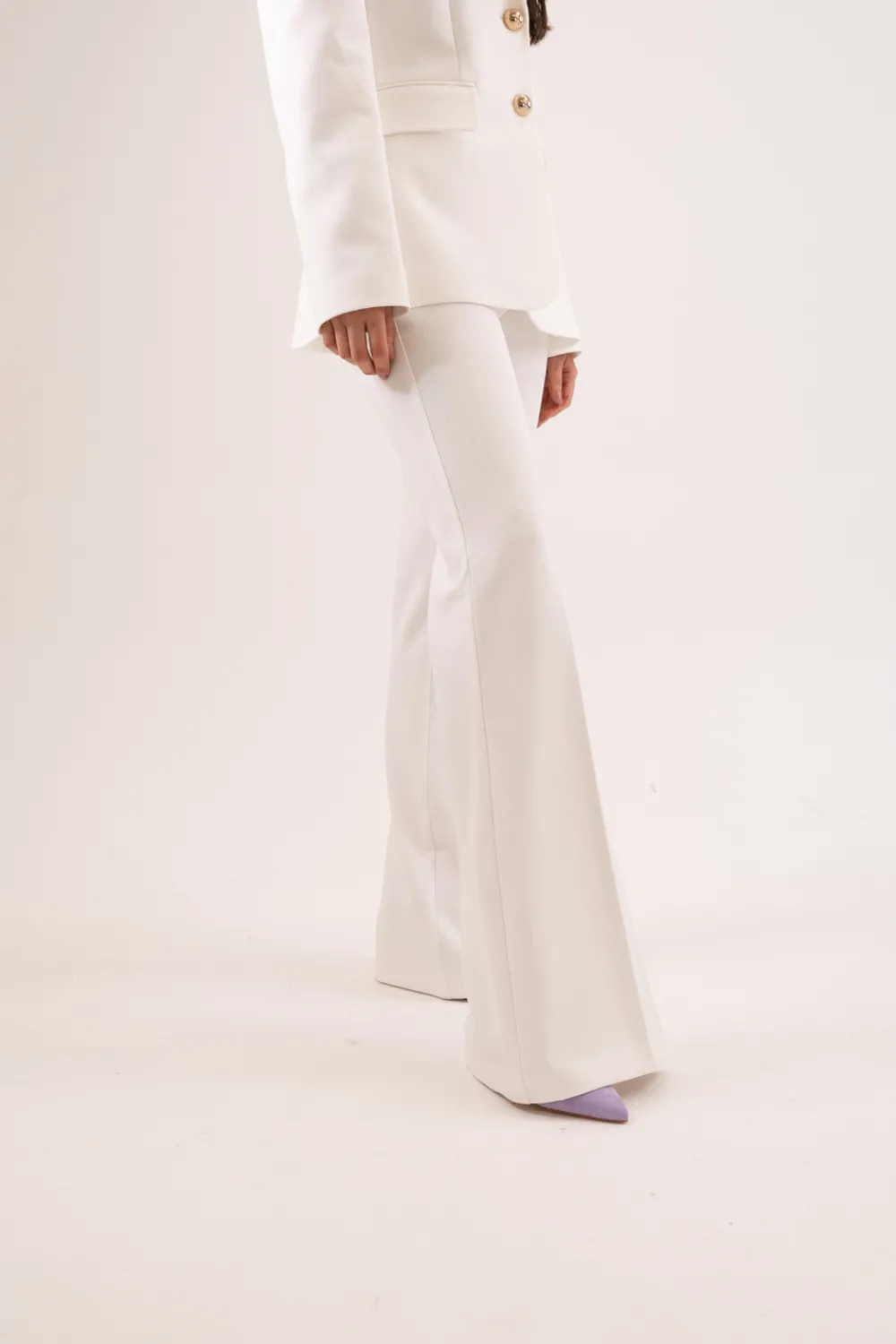 The Walk in Wardrobe Trousers>Eva Wide Leg Trouser In White