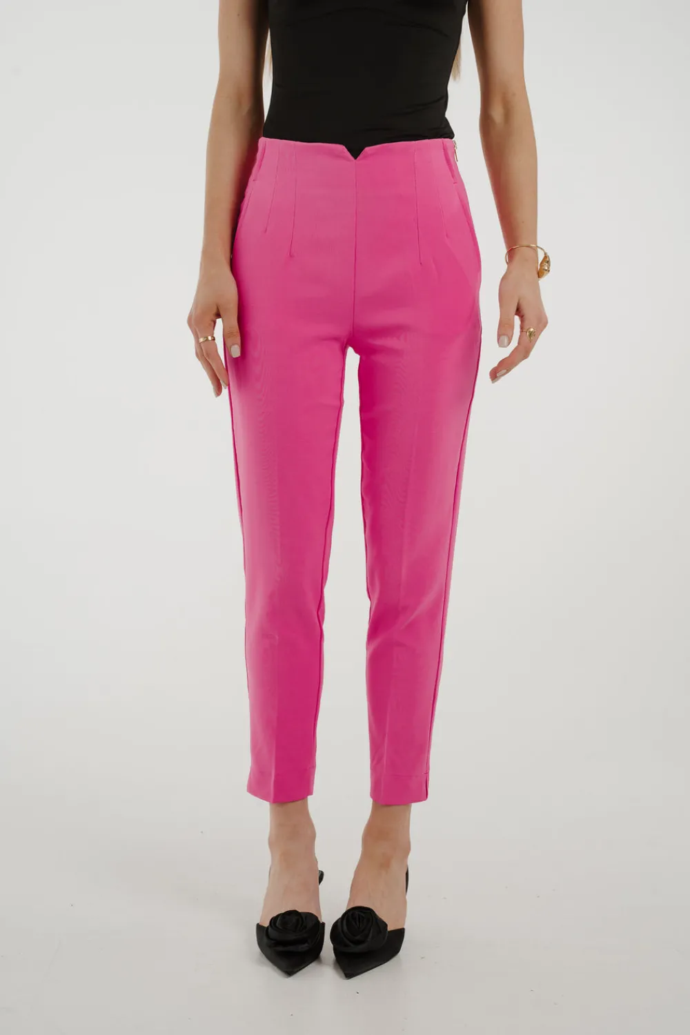 The Walk in Wardrobe Trousers>Freya Fitted Trouser In Fuchsia