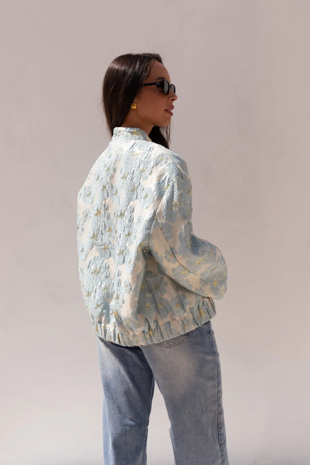The Walk in Wardrobe Coats & Jackets>Iris Floral Print Bomber Jacket In Pink