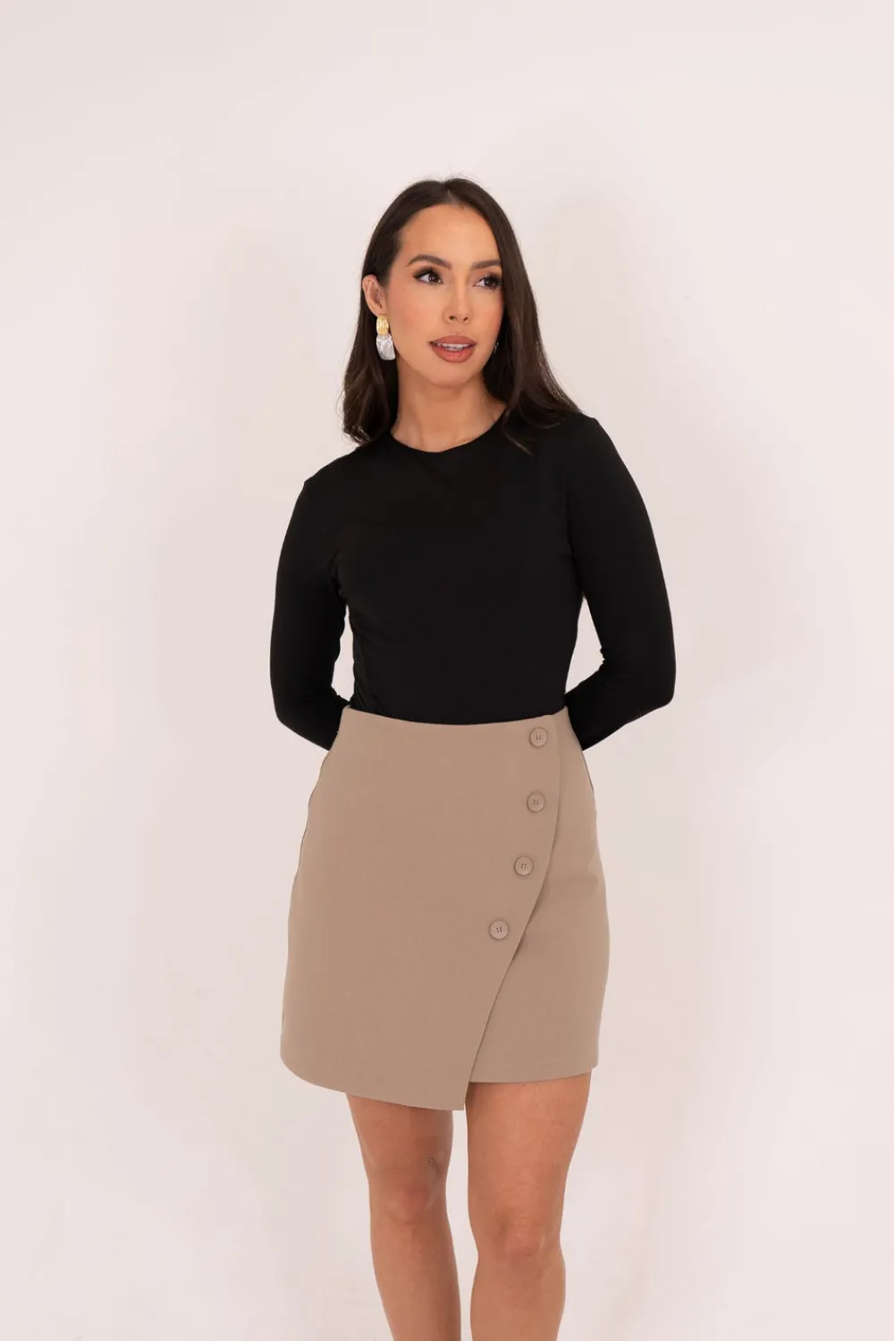 The Walk in Wardrobe Tops>Kate Long Sleeve Bodysuit In Black