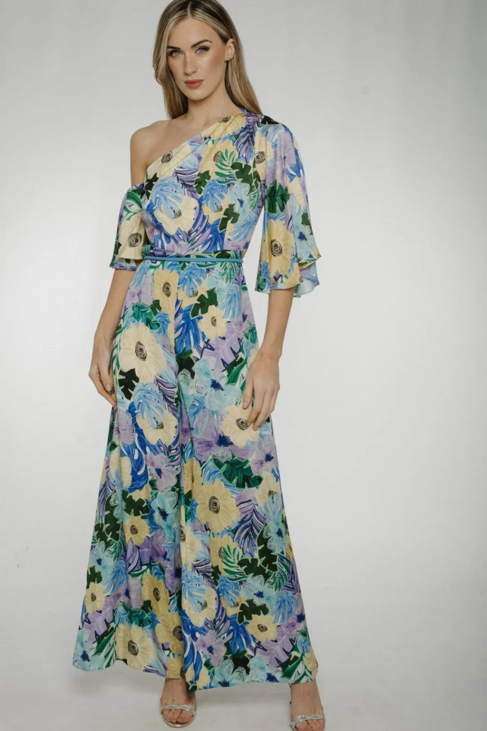 The Walk in Wardrobe Jumpsuits & Playsuits>Kayla Floral Jumpsuit In Blue