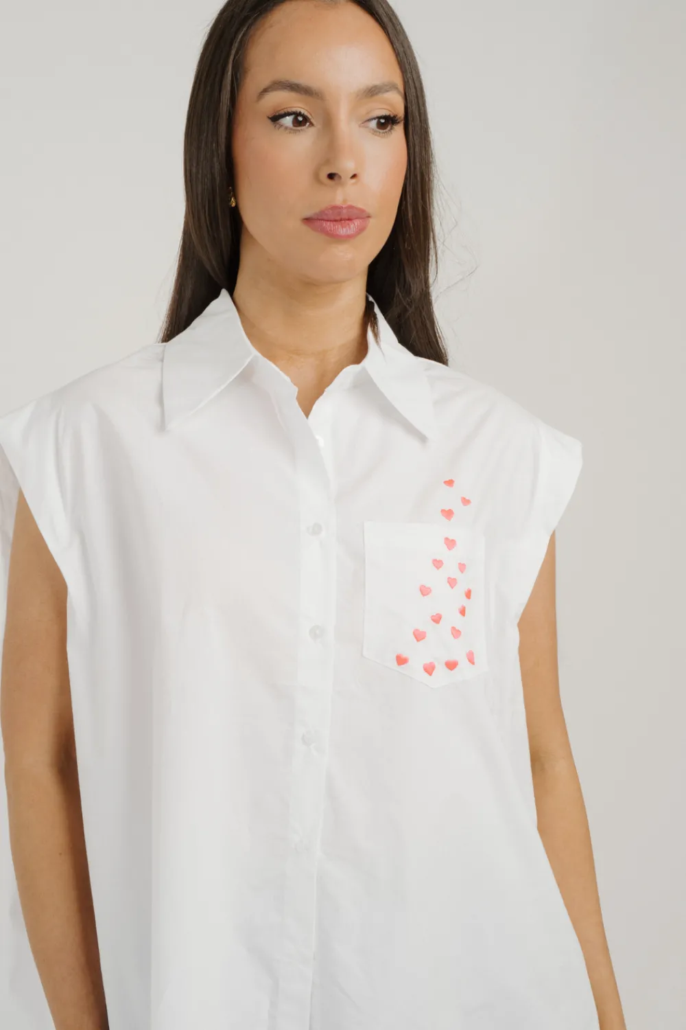 The Walk in Wardrobe Shirts>Millie Sleeveless Shirt In White