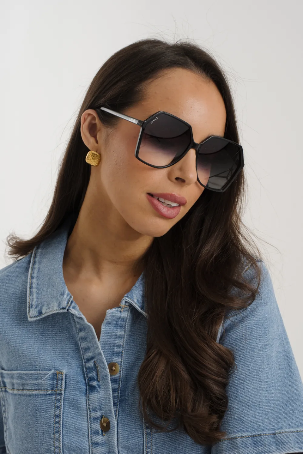 The Walk in Wardrobe Sunglasses>Olivia Hexagon Sunglasses In Brown